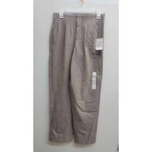 Women's High-Rise Relaxed Fit Tapered Ankle Trousers - A New Day Brown 4 - Picture 5 of 9